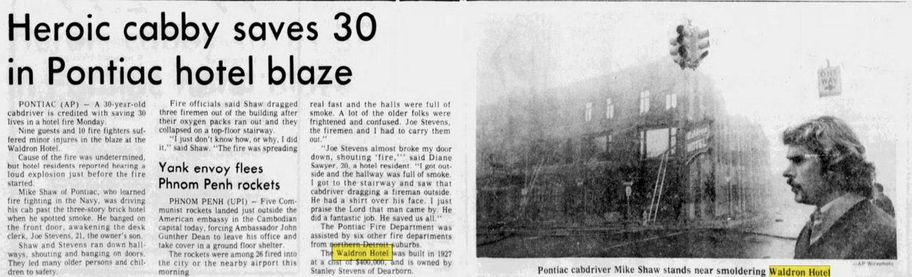 Waldron Hotel - Mar 25 1975 Article